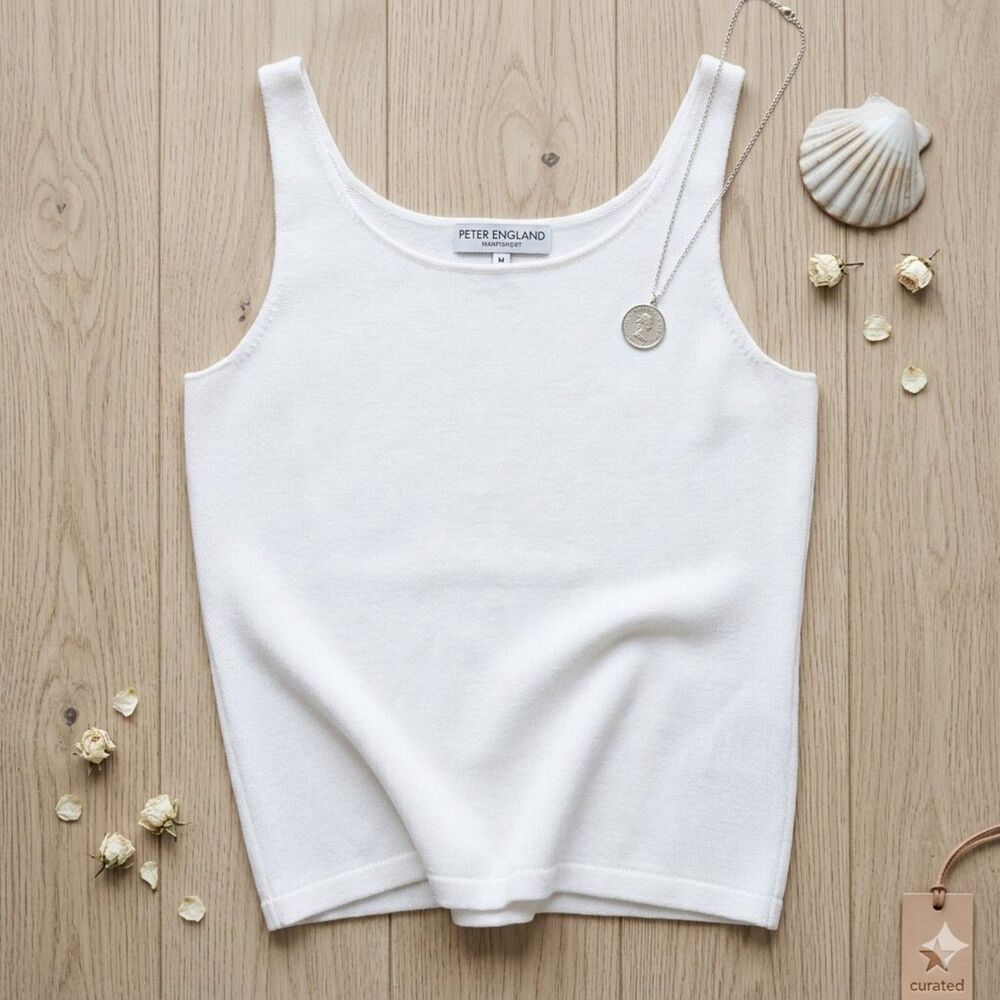 Peter England Nantucket Hand-Loomed Luxury Knit Tank Top